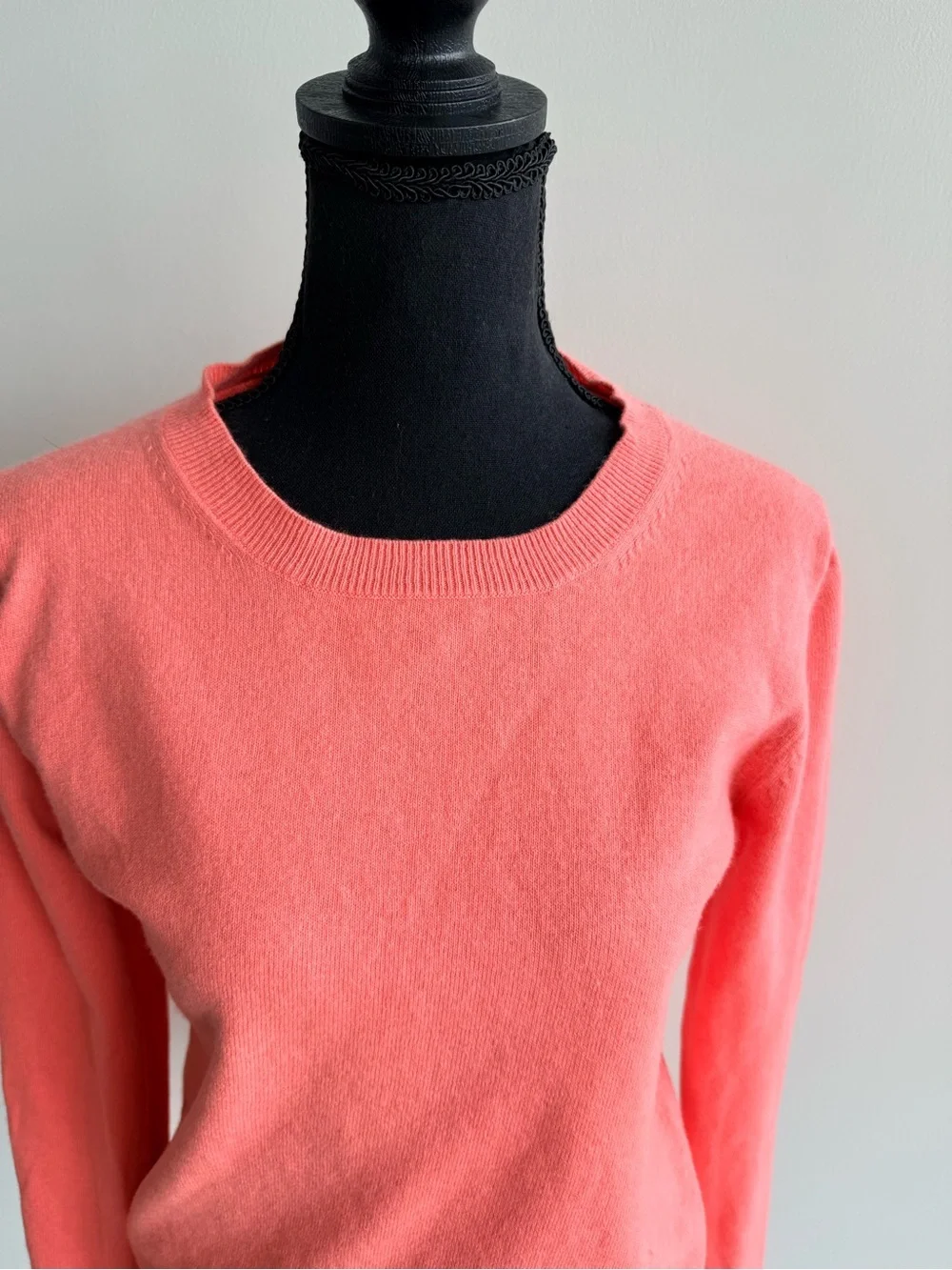 J.Crew Wool Blend Crew Neck Sweater Coral Peach Pink Long Sleeve